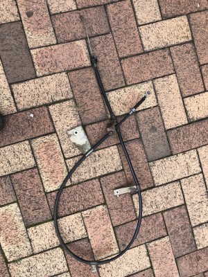 Holden Colorado dual cab chassis Cab Chassis 2010 used car part search right hand handbrake cable. It is approx 1800 long Inner cable, 2100 outer cable. This is about 200 mm longer than normal ute