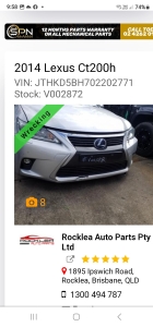 toyota ct200h Sedan 2013 used car part search Front Bumper F sport style but slightly diff to pic. 2014 to 2017 is the look i want